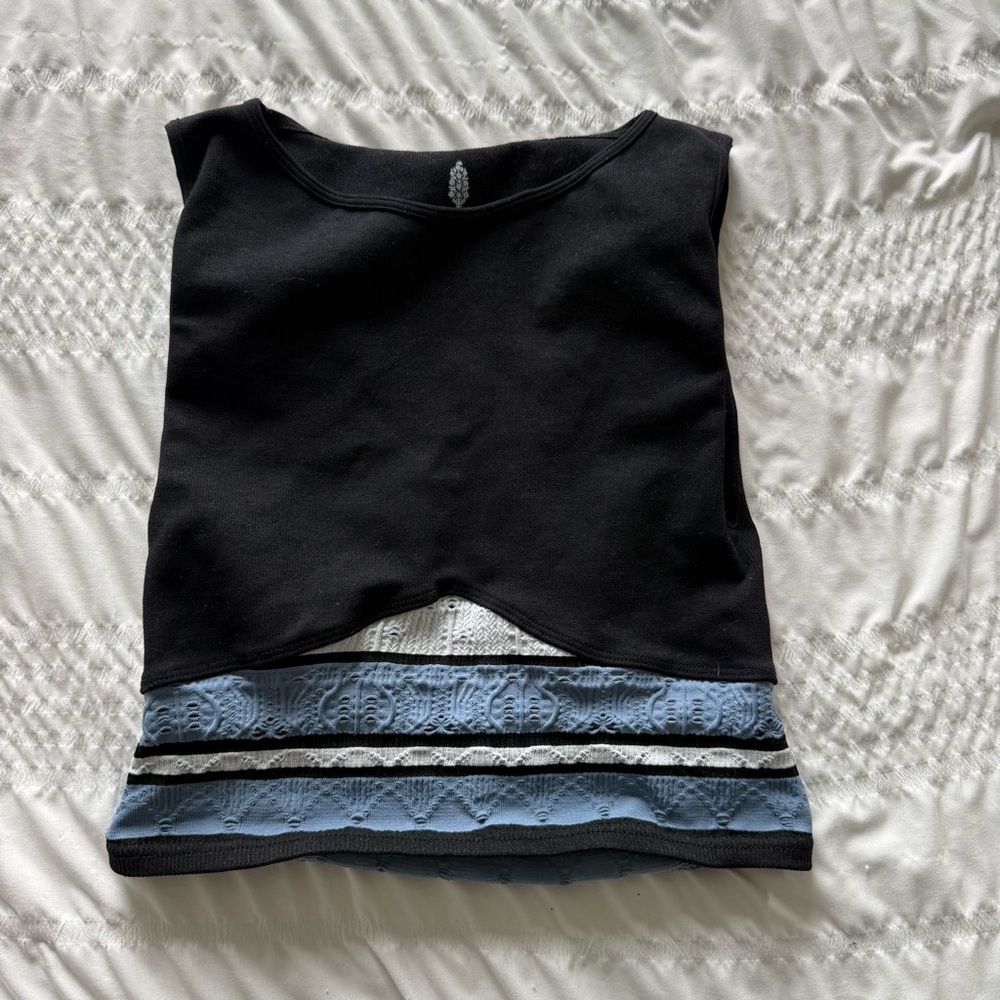 Black and blue crop top